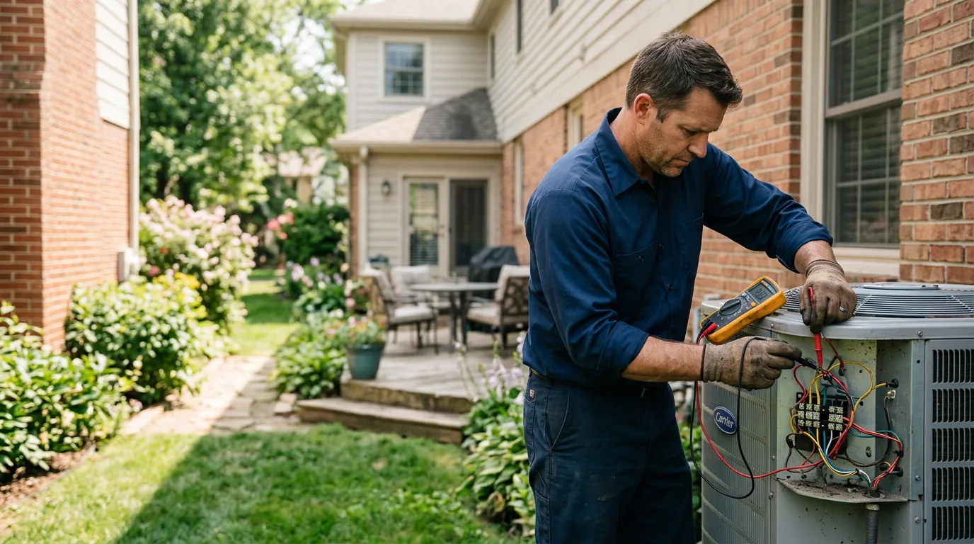 HVAC technician working near Portland, NY